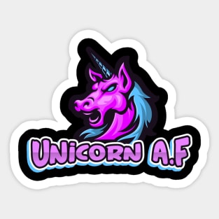 Unicorn AF, Funny Cute, Unicorn Gift, Unicorn Meme Sticker